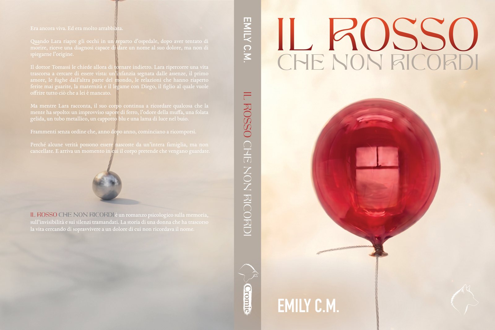 Copertina completa di Il rosso che non ricordi: fronte, dorso e retro